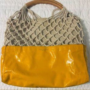 Tory Burch Sandrine Yellow Net Tote Bag Solar - Women | Color: Yellow